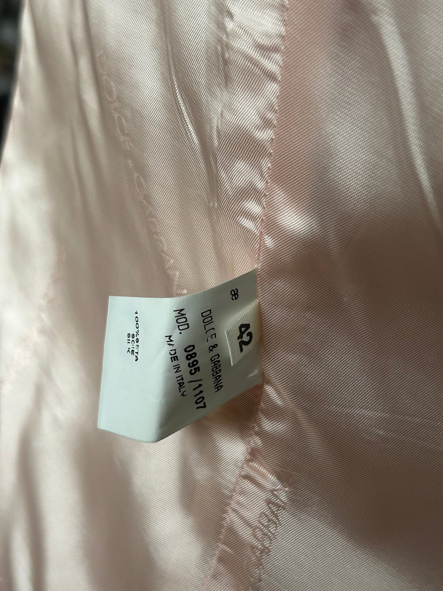 Designer Vintage Dolce & Gabbana Rare Pink Silk Structured Top with Heart Charm Detail