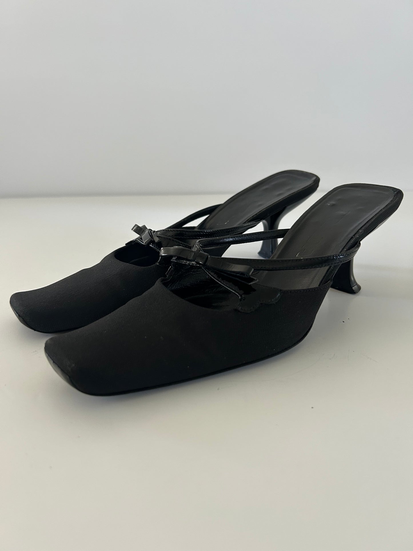 Designer Vintage Prada Square Toe Kitten Heels
