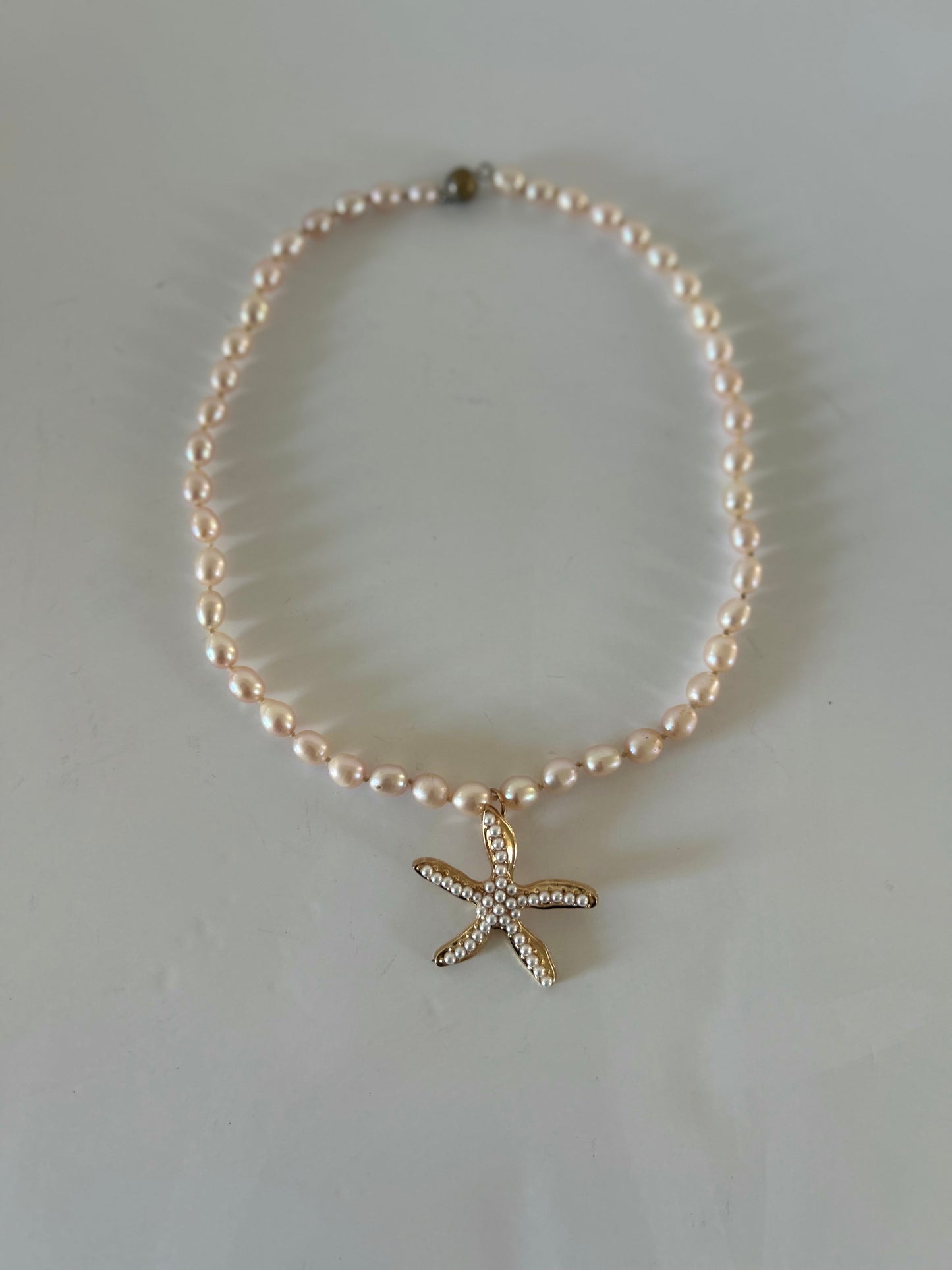 Vintage Starfish Fresh Water Pearl Necklace