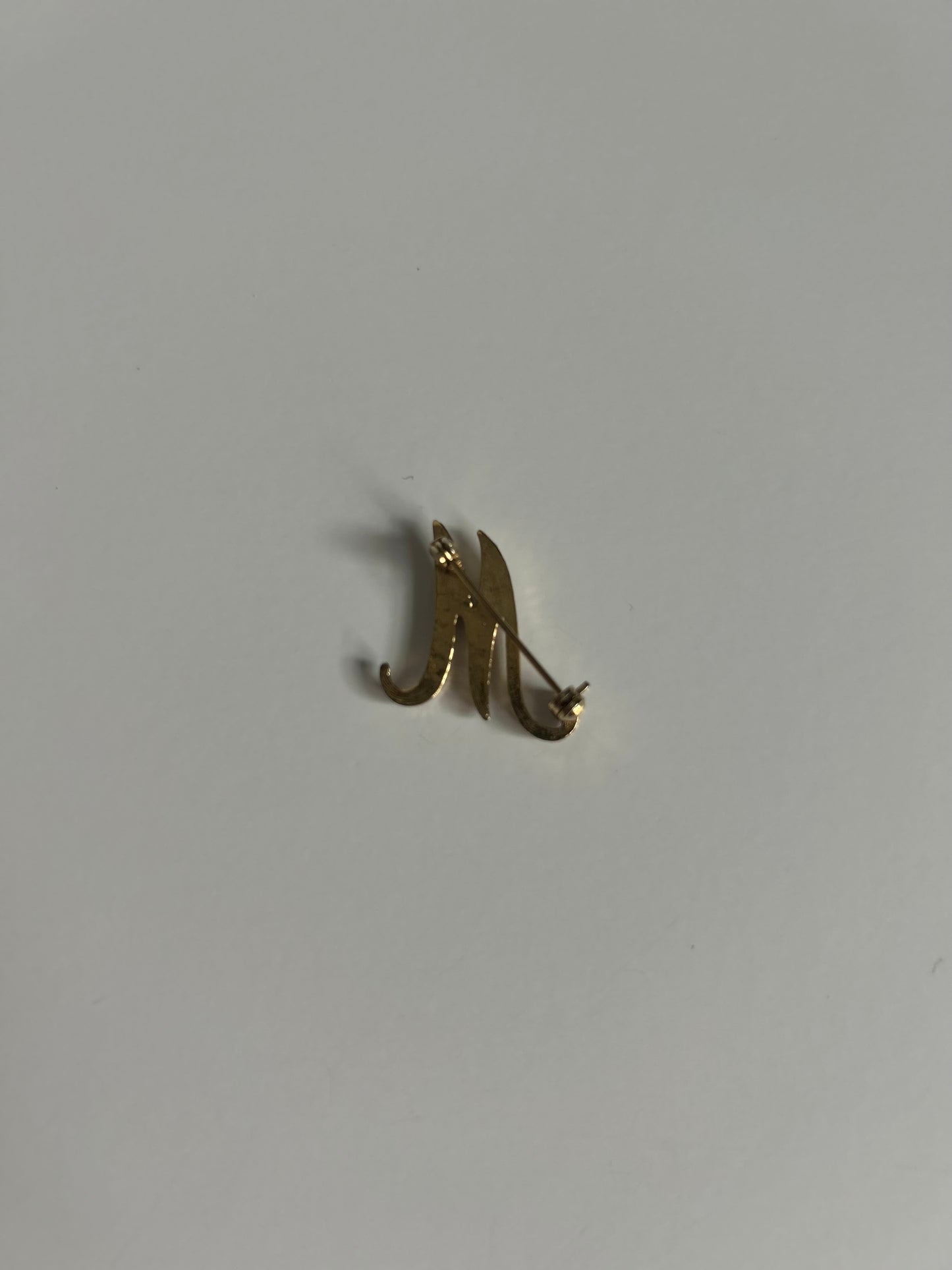 Vintage Rhinestone Monogram “M” Brooch