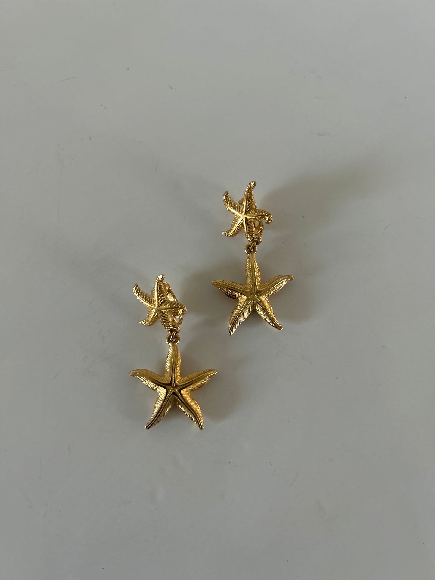 Designer Vintage 1980s Christian Dior Drop Starfish Earrings