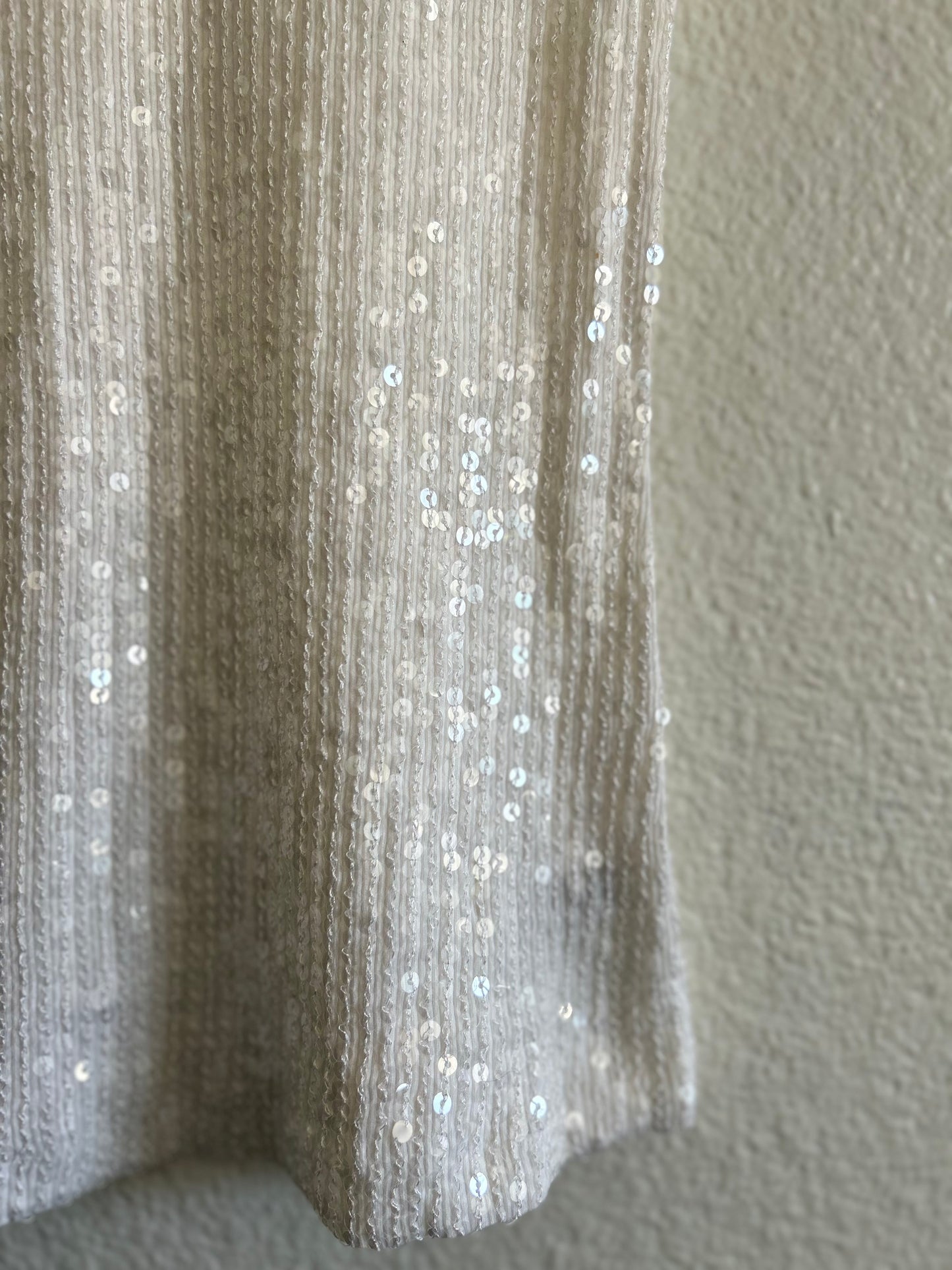 Vintage White Cotton Sequin Tank Top