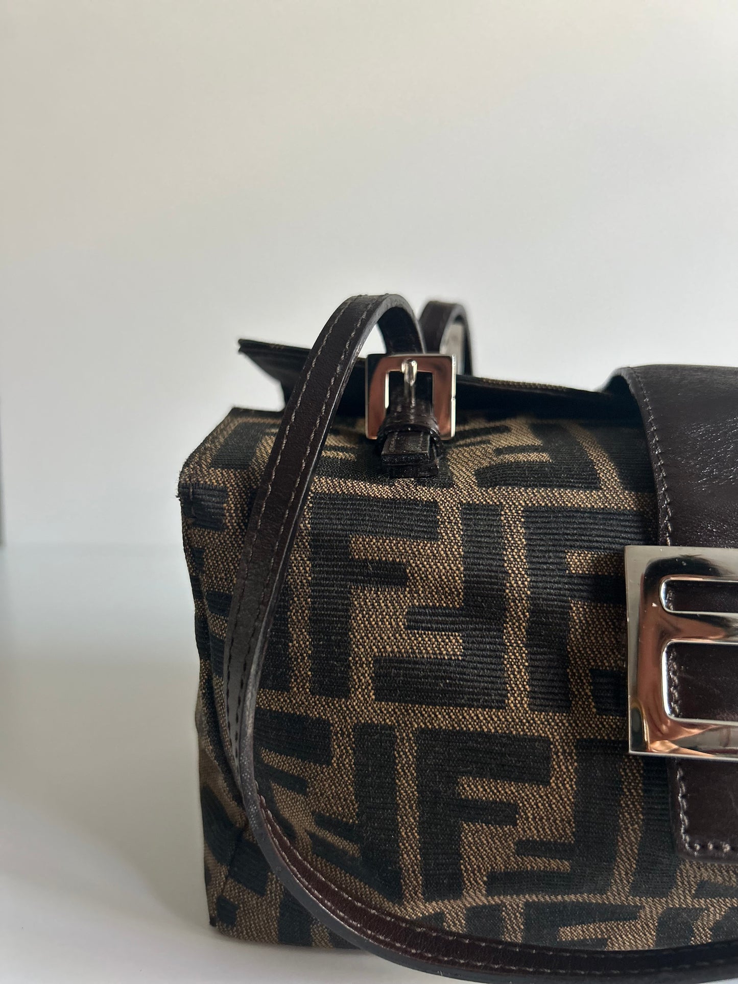 Designer Vintage Fendi Bento Box Zucca Canvas Bag