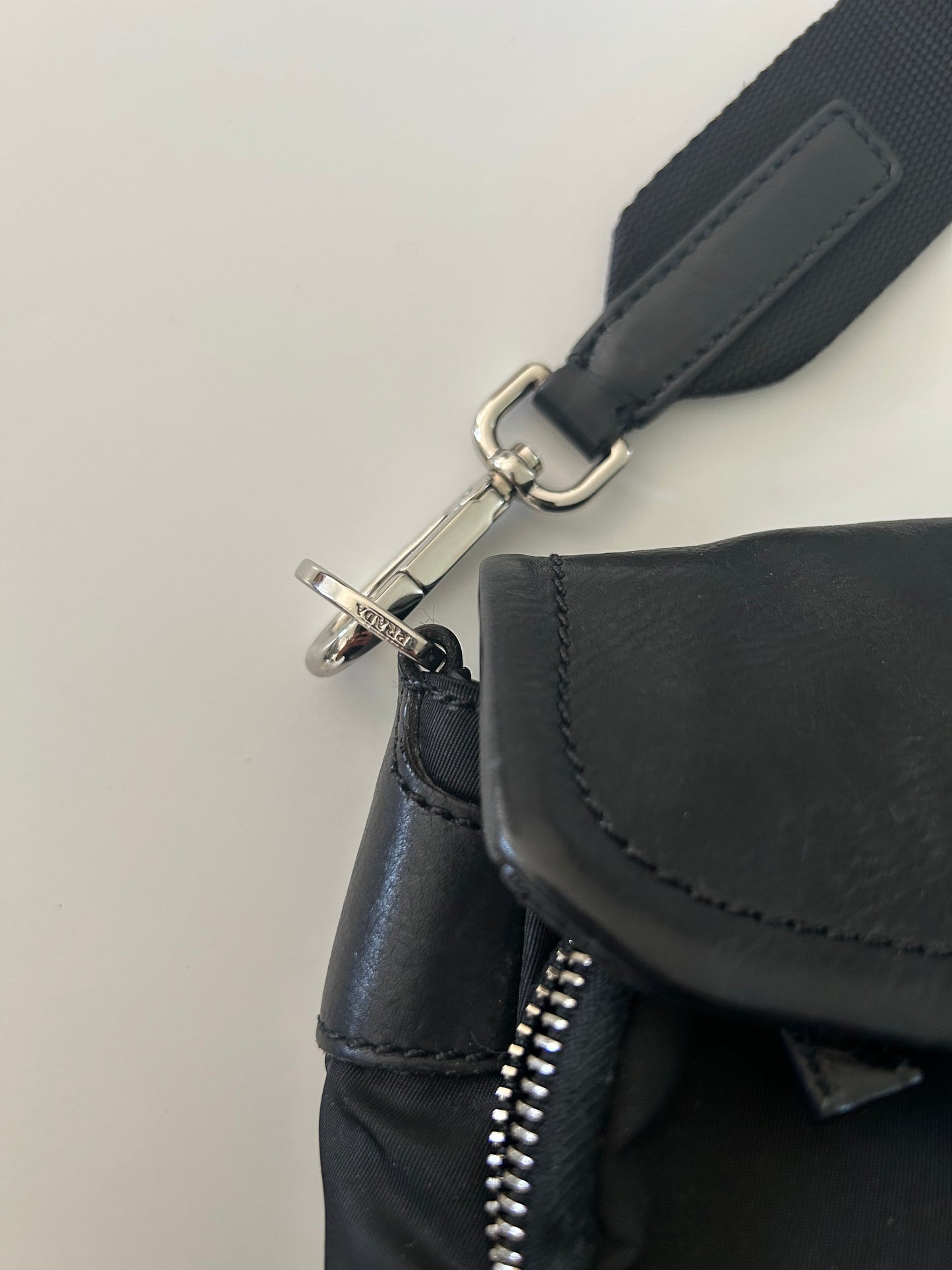 Designer Vintage Early 2000s Prada Nylon Buckle Bag