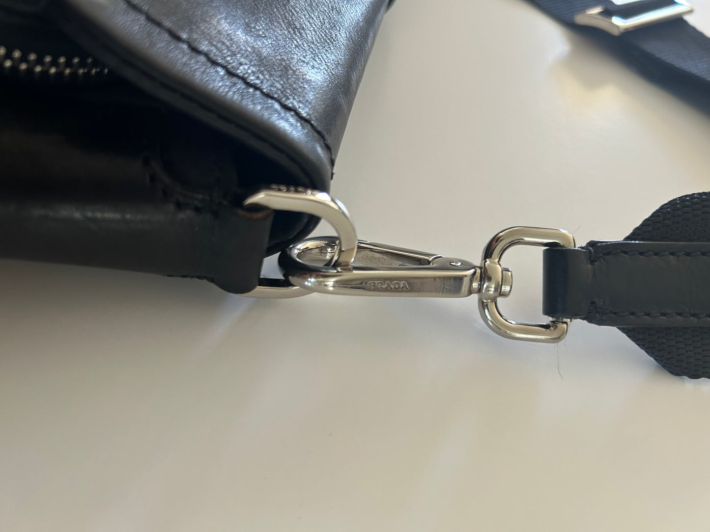 Designer Vintage Early 2000s Prada Nylon Buckle Bag