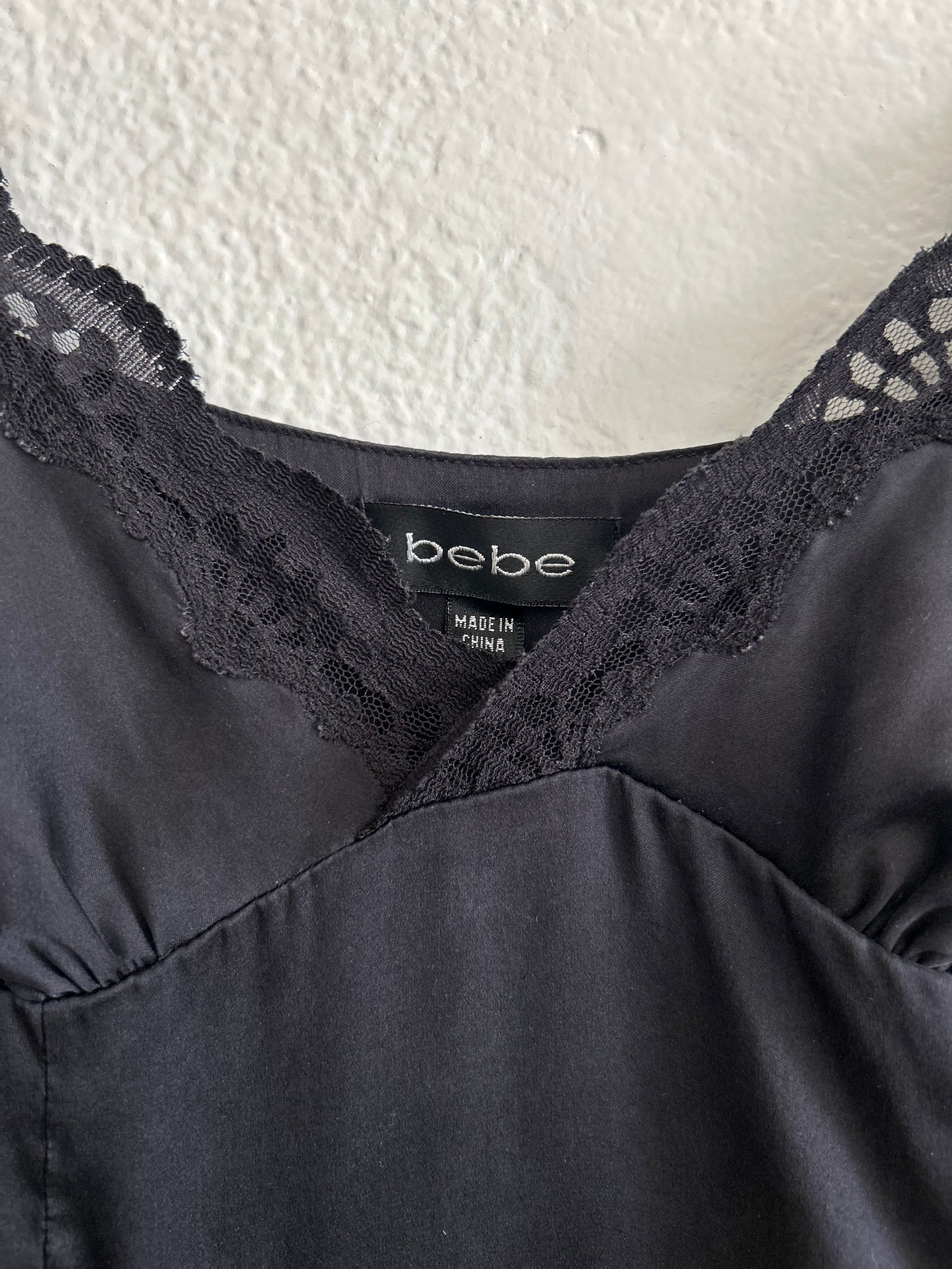Vintage Bebe Lace Trim Tank Top