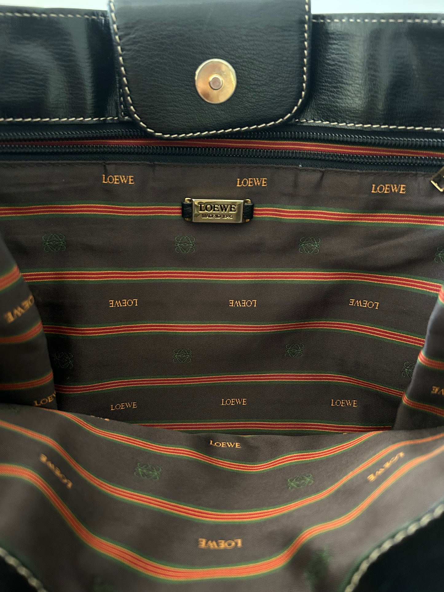 Designer Vintage Leowe Leather and Suede Tote