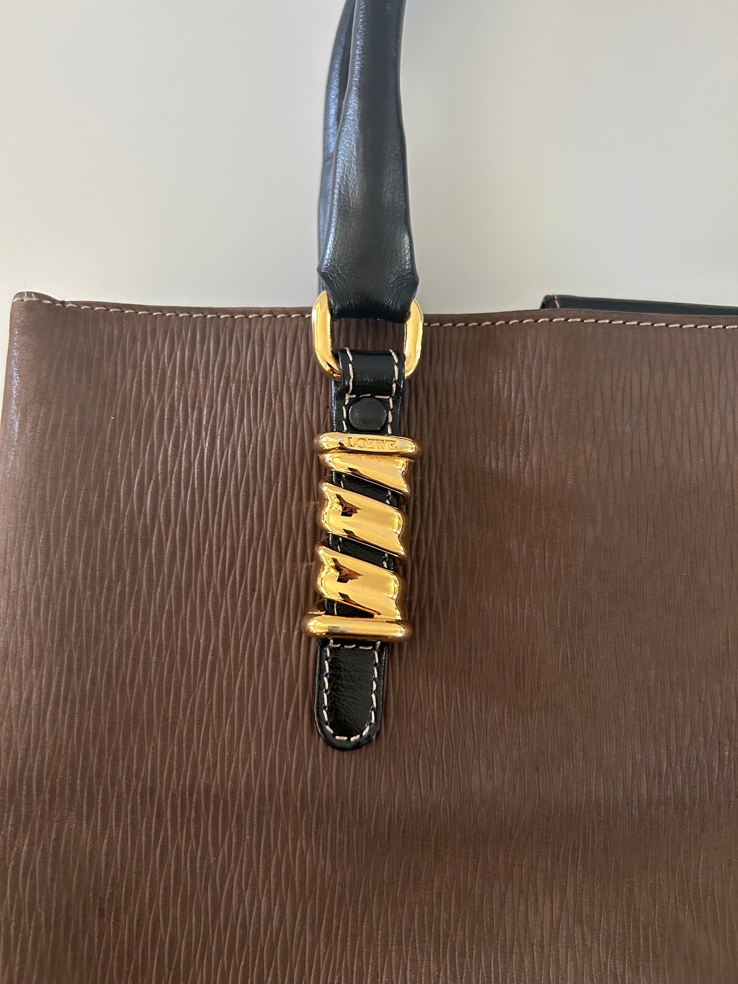 Designer Vintage Leowe Leather and Suede Tote