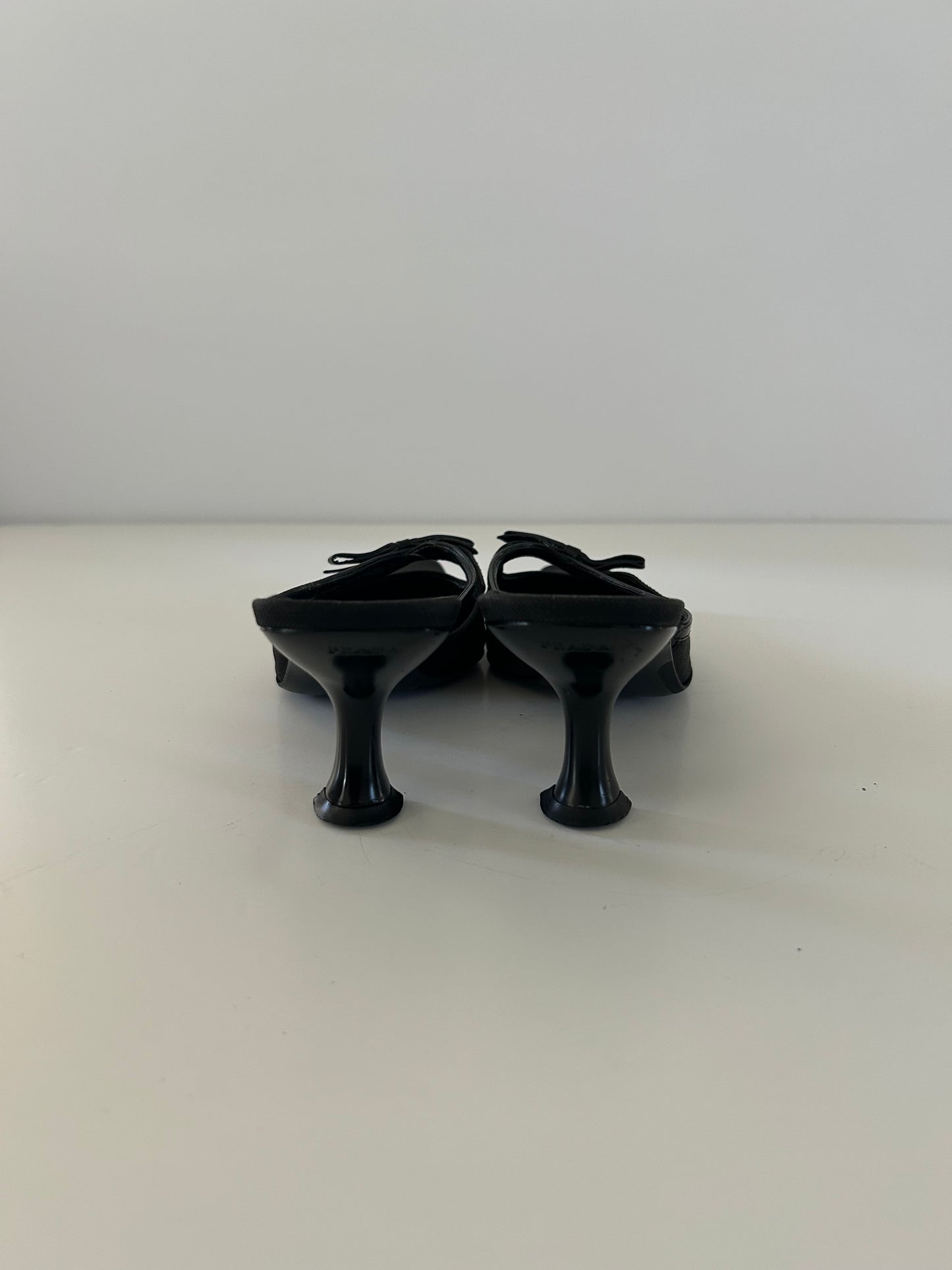 Designer Vintage Prada Square Toe Kitten Heels