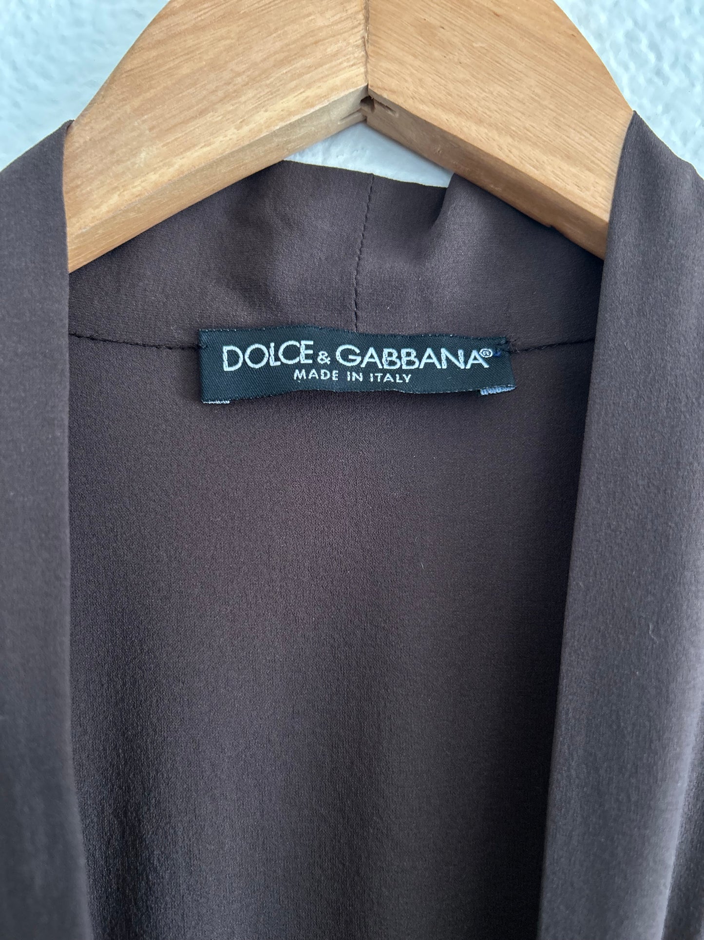 Designer Vintage Dolce & Gabbana Tie Front Silk Top