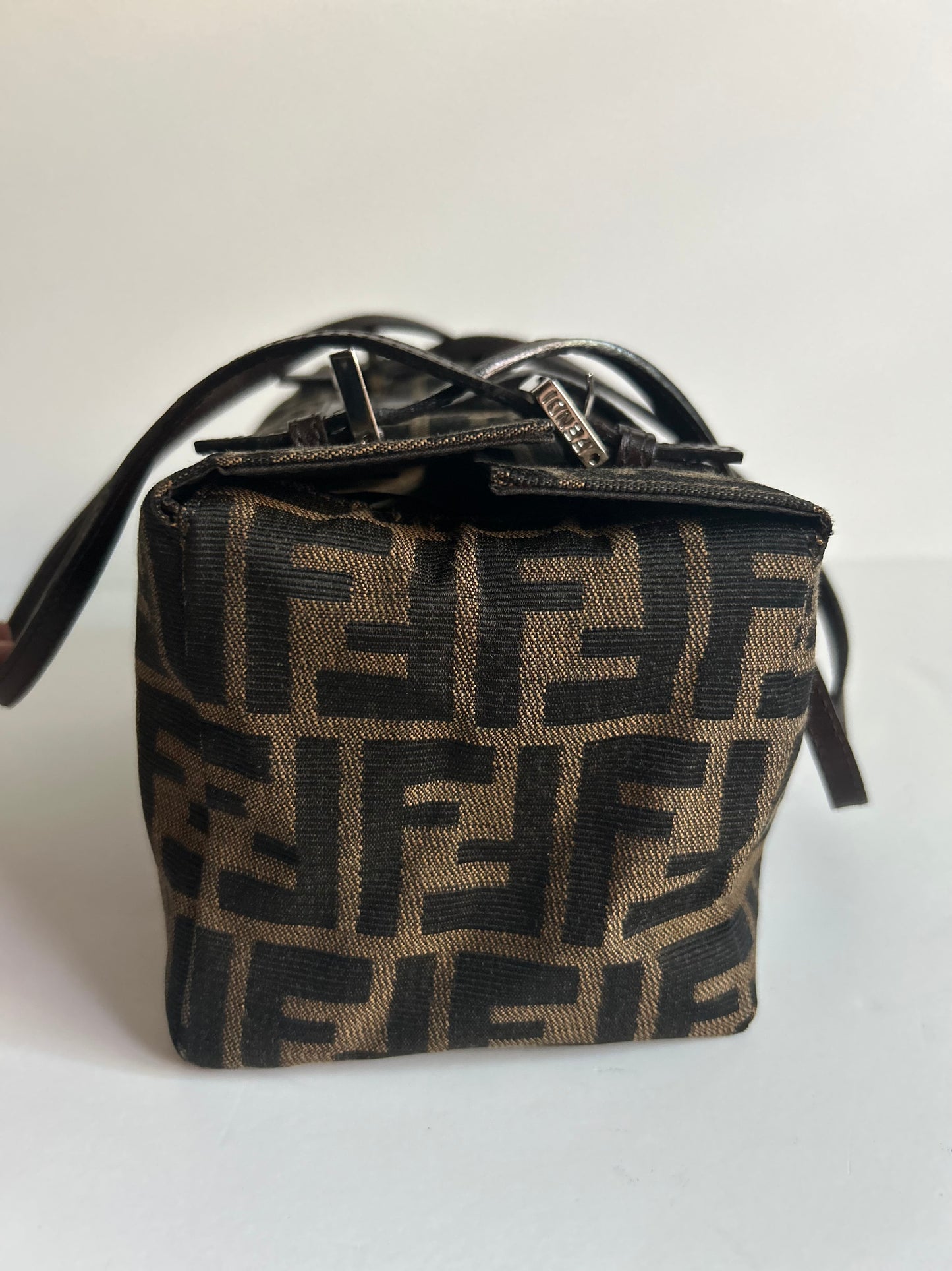 Designer Vintage Fendi Bento Box Zucca Canvas Bag