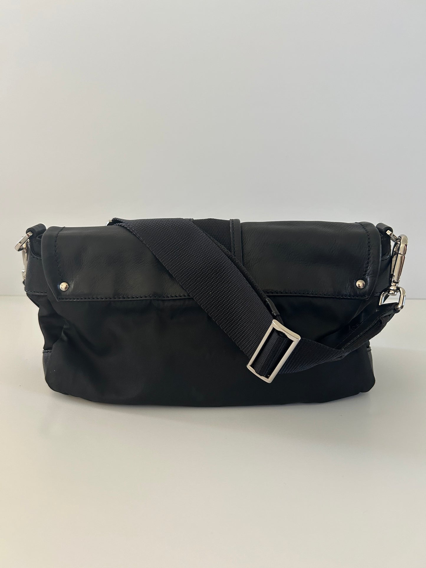 Designer Vintage Early 2000s Prada Nylon Buckle Bag