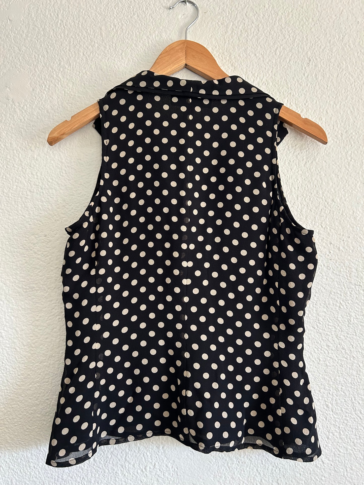 Vintage Silk Polka Dot Button Down Top