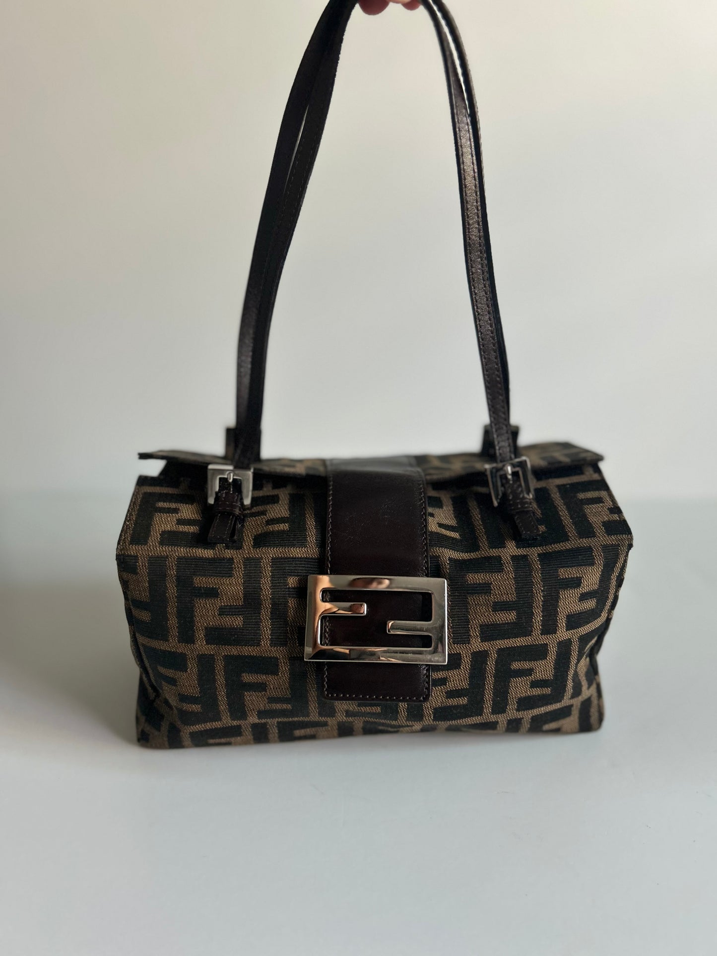 Designer Vintage Fendi Bento Box Zucca Canvas Bag