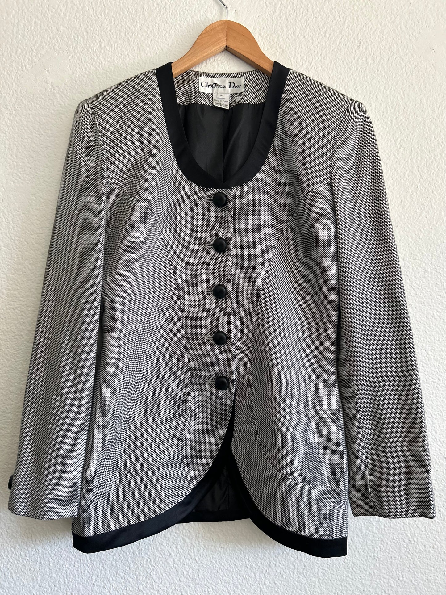 Designer Vintage Christian Dior Silk Blazer