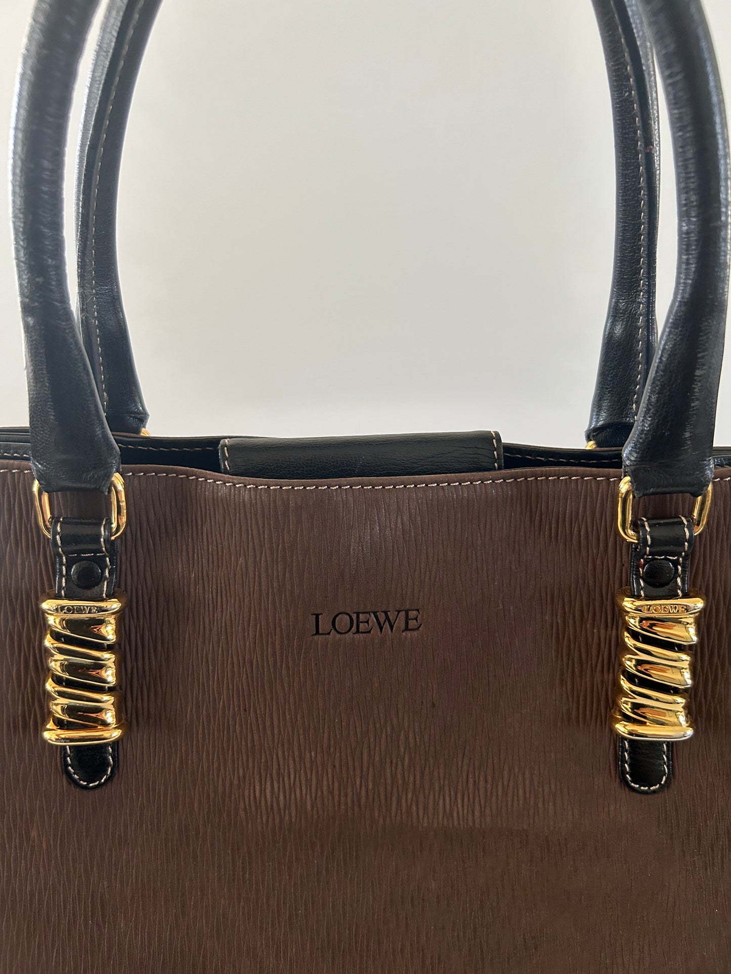 Designer Vintage Leowe Leather and Suede Tote