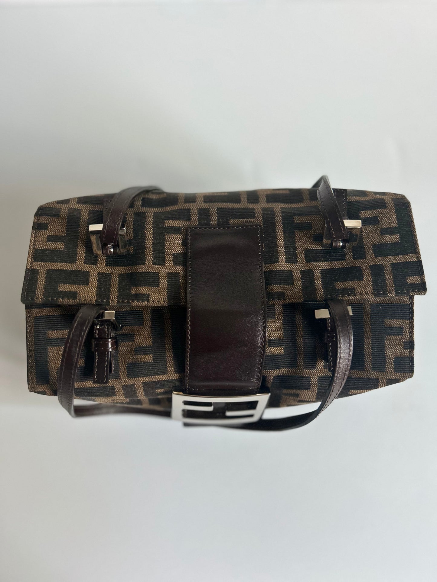 Designer Vintage Fendi Bento Box Zucca Canvas Bag
