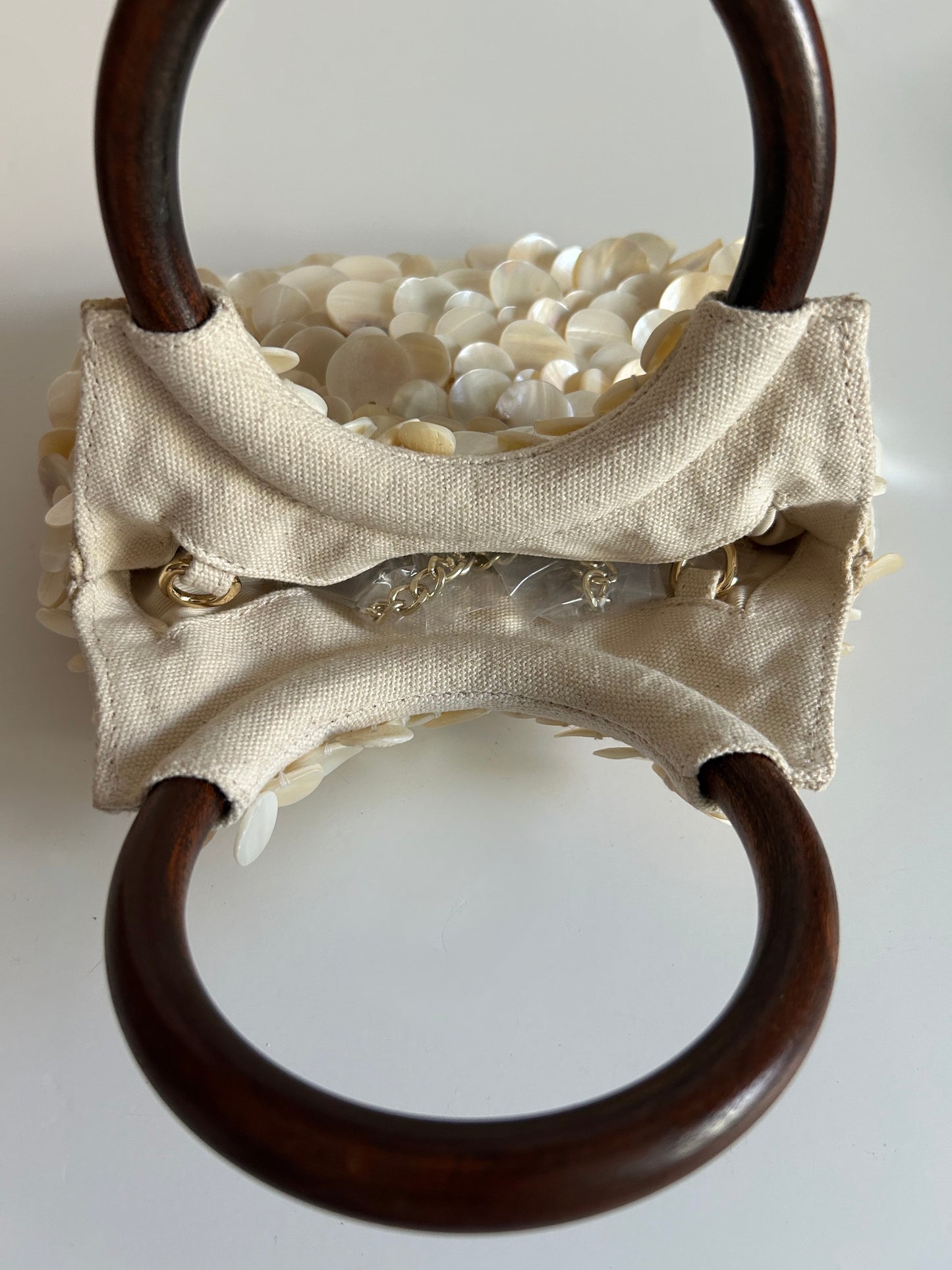 Talbots Mother of Pearl Shell Handbag | Coastal Resort Statement Bag