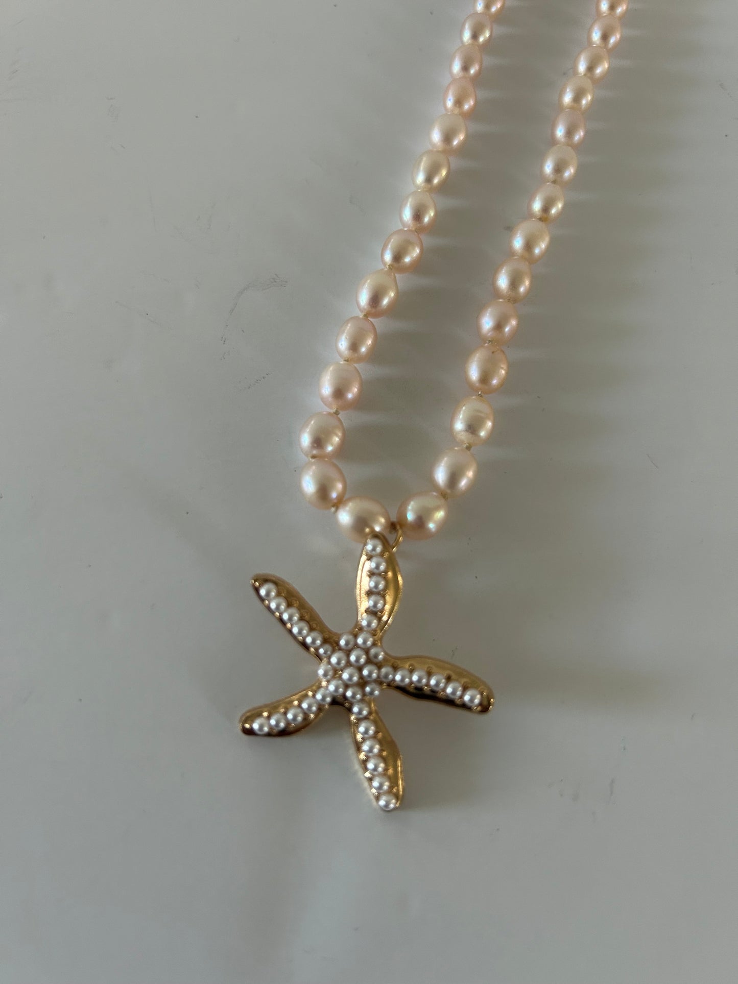 Vintage Starfish Fresh Water Pearl Necklace