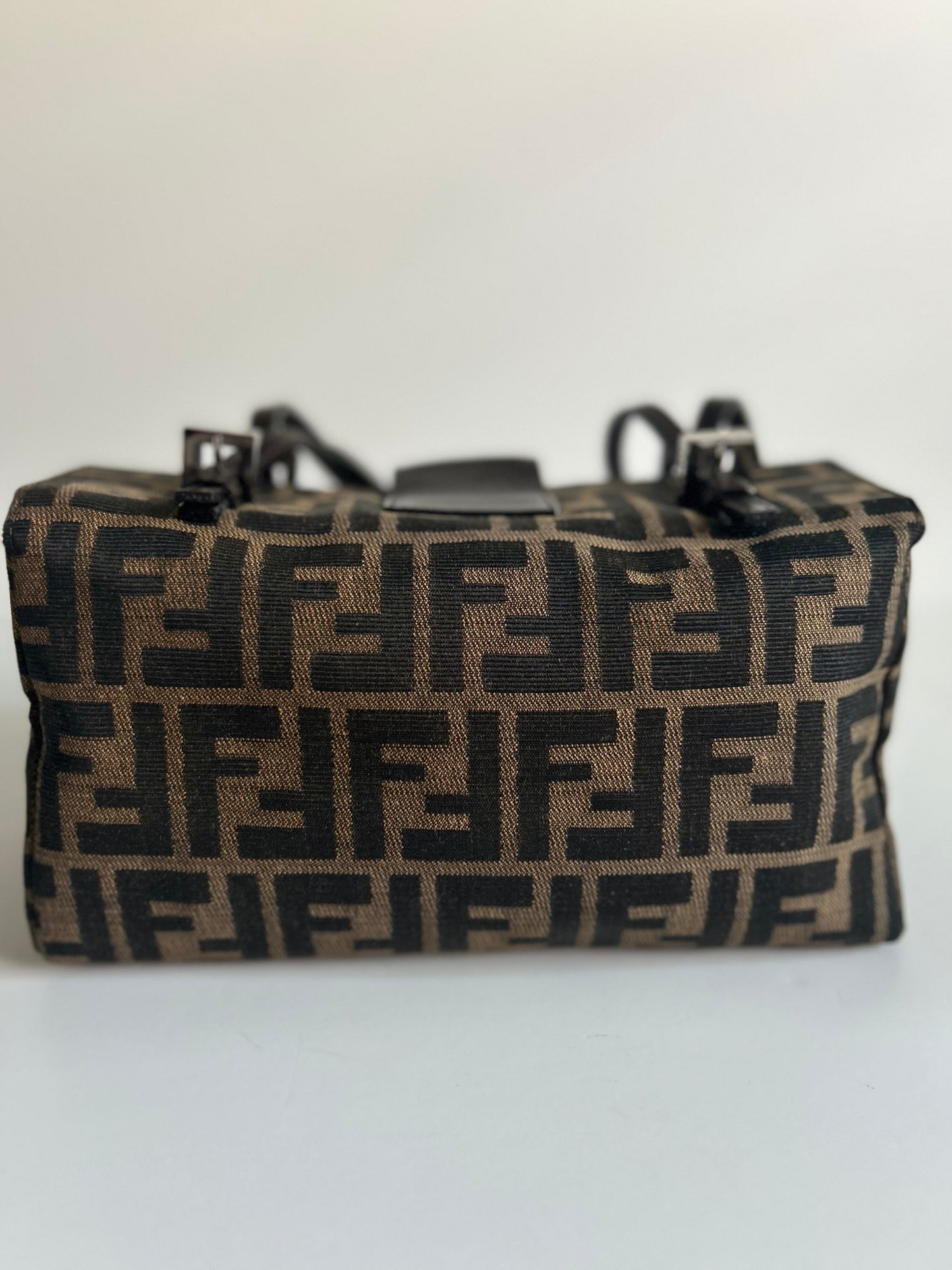 Designer Vintage Fendi Bento Box Zucca Canvas Bag