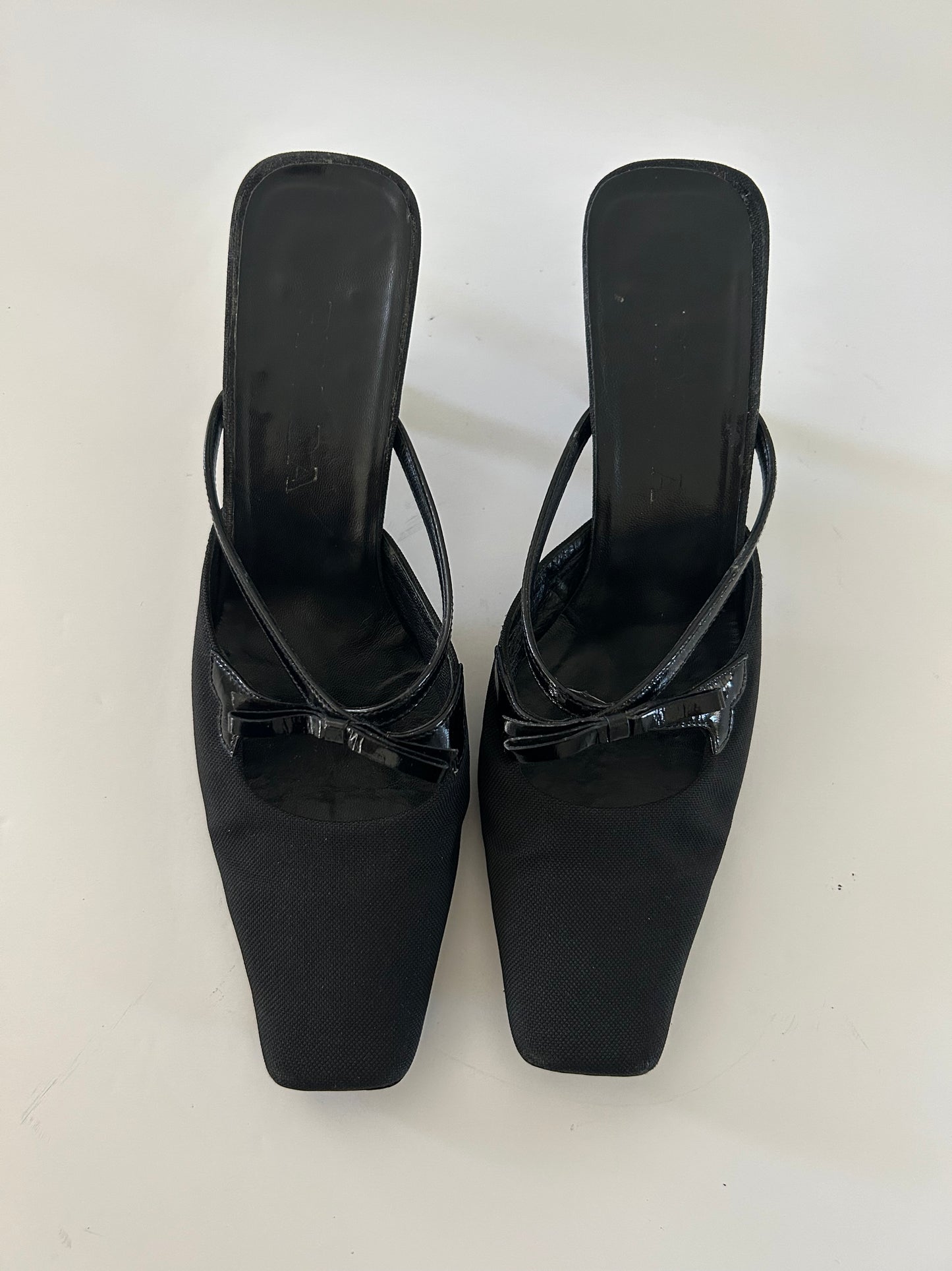 Designer Vintage Prada Square Toe Kitten Heels