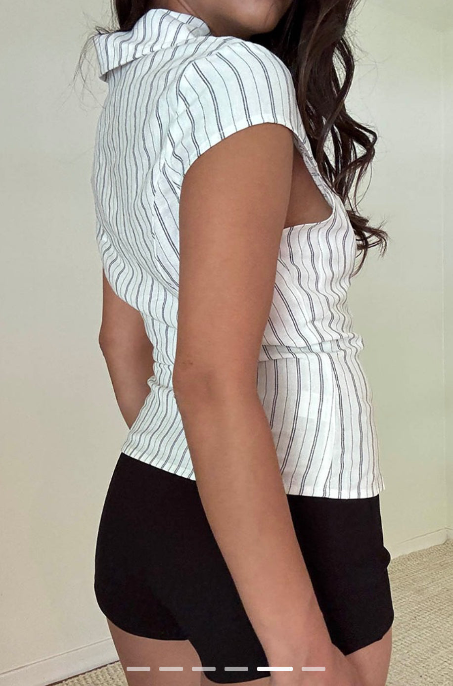 Chic Striped Silk Blend Button-Down Blouse with Peter Pan Collar