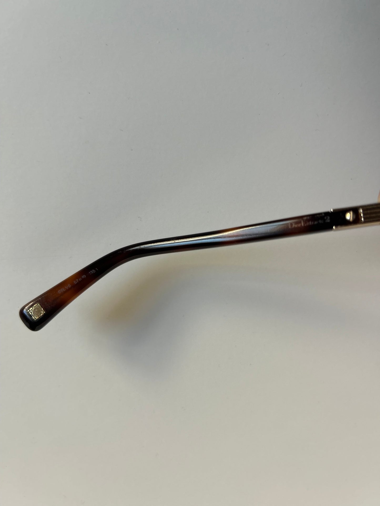 Designer Vintage Dior Tortoiseshell Sunglasses with Gold Hardware Accents