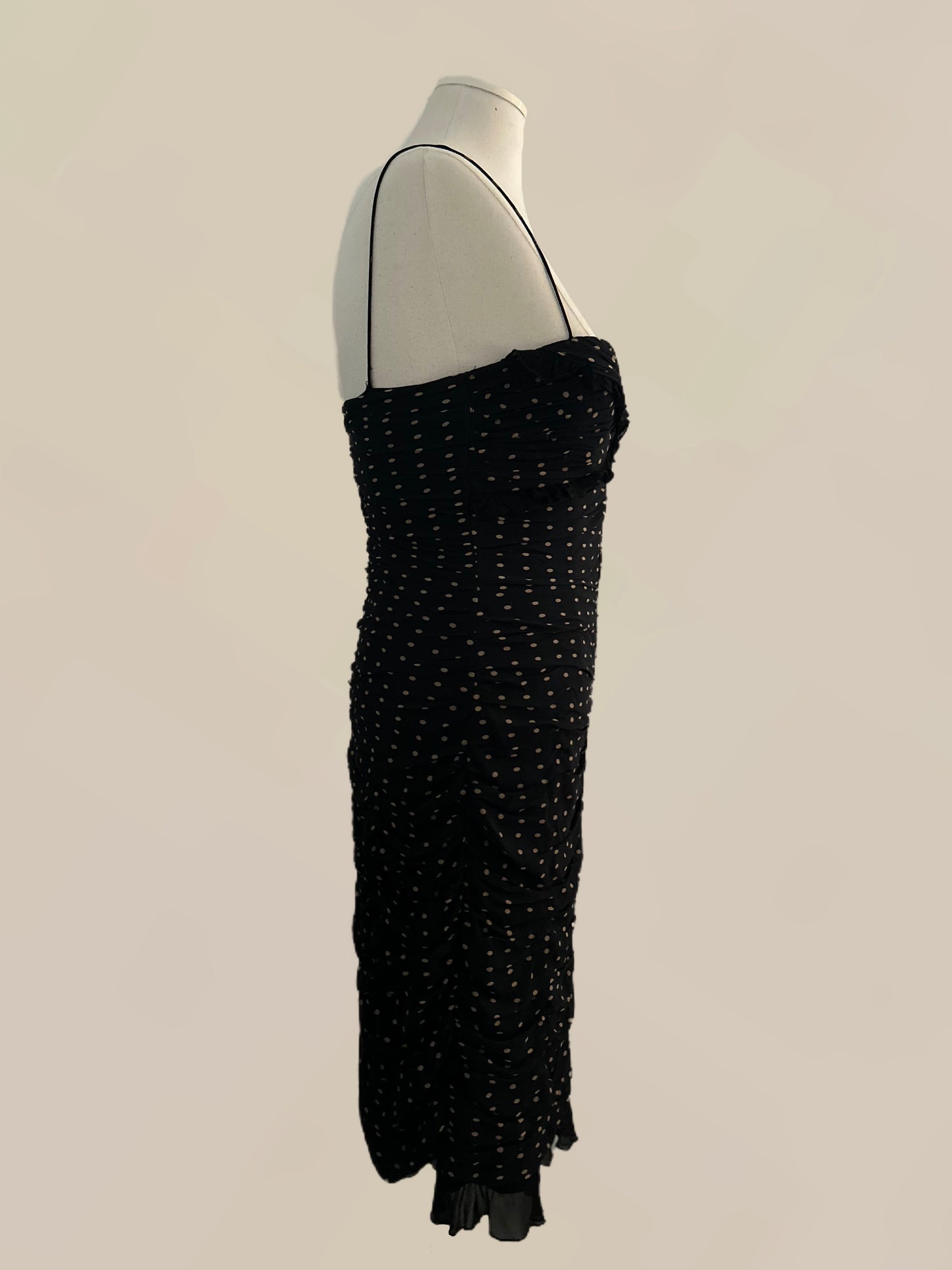 Vintage Cache Silk Polka Dot Dress