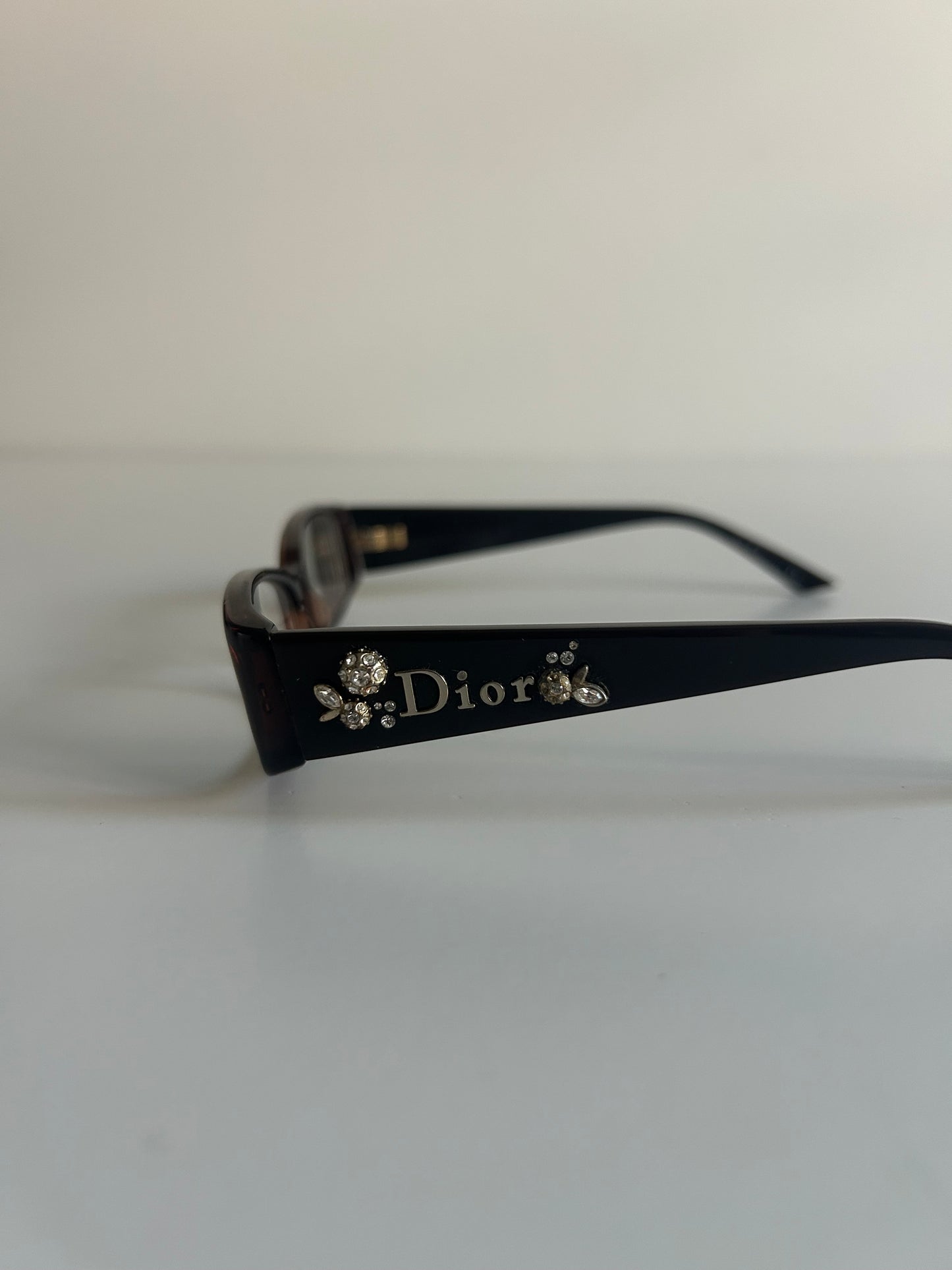 Designer Vintage Rare Christian Dior Rhinestone Floral Eyeglass Frames John Galliano Y2K
