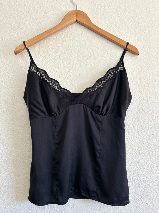Vintage Bebe Lace Trim Tank Top