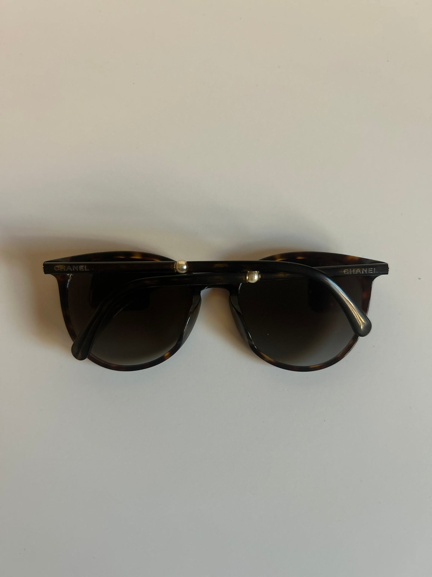 Designer Vintage Chanel Acetate Butterfly Pearl Sunglasses