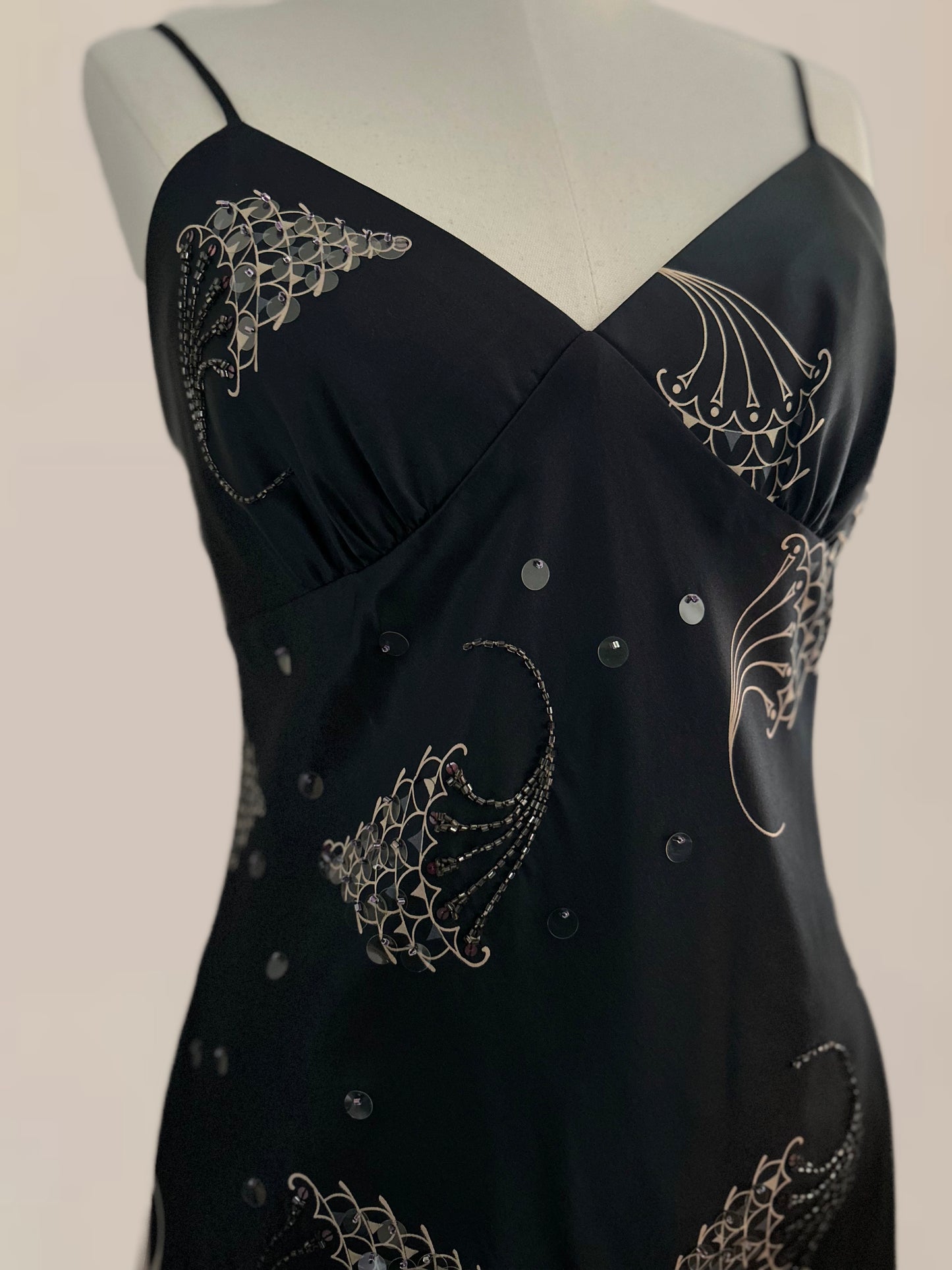 Vintage Laundry by Shelli Segal Silk Dress | Printed Slip Dress | Early 2000s