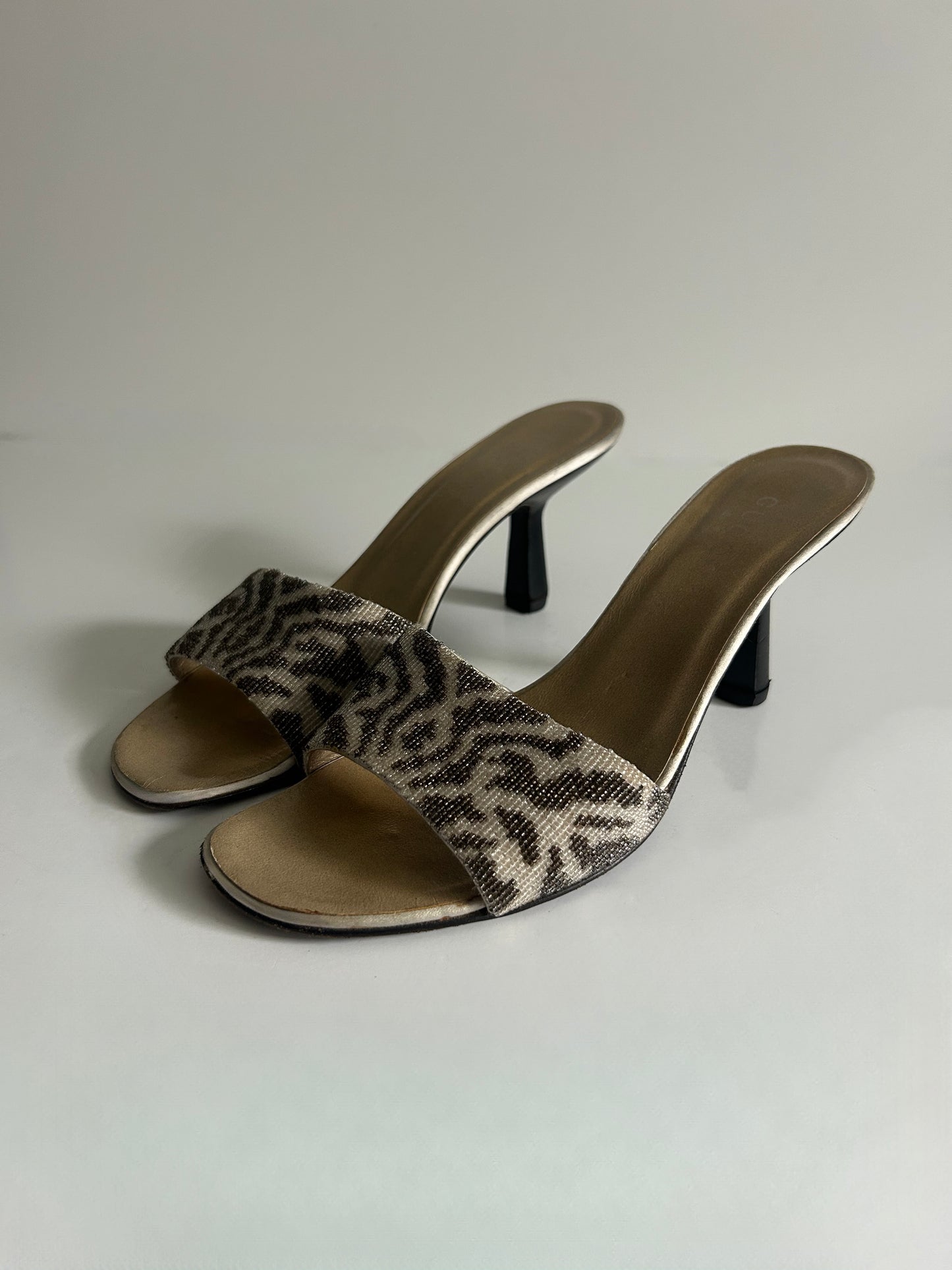 Designer Vintage Gucci Tom Ford Era Beaded Slide Sandals