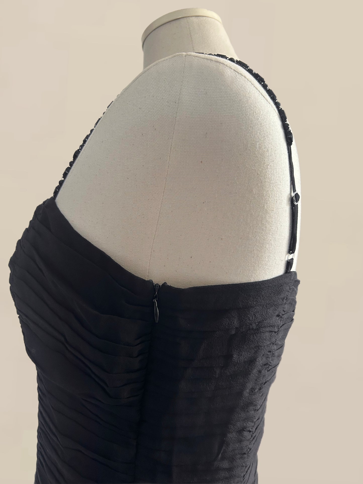Vintage Bebe Silk Bustier Cami with Beaded Straps | 90s / Y2K Going Out Top
