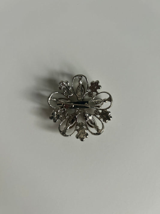 Vintage Rhinestone Floral Brooch