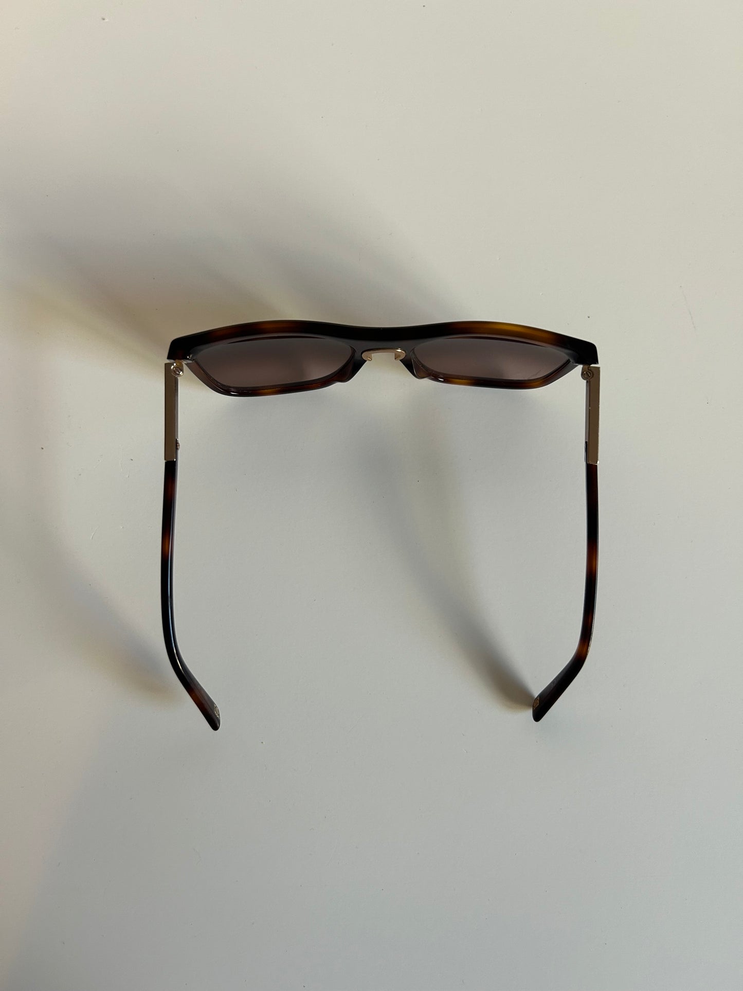 Designer Vintage Dior Tortoiseshell Sunglasses with Gold Hardware Accents