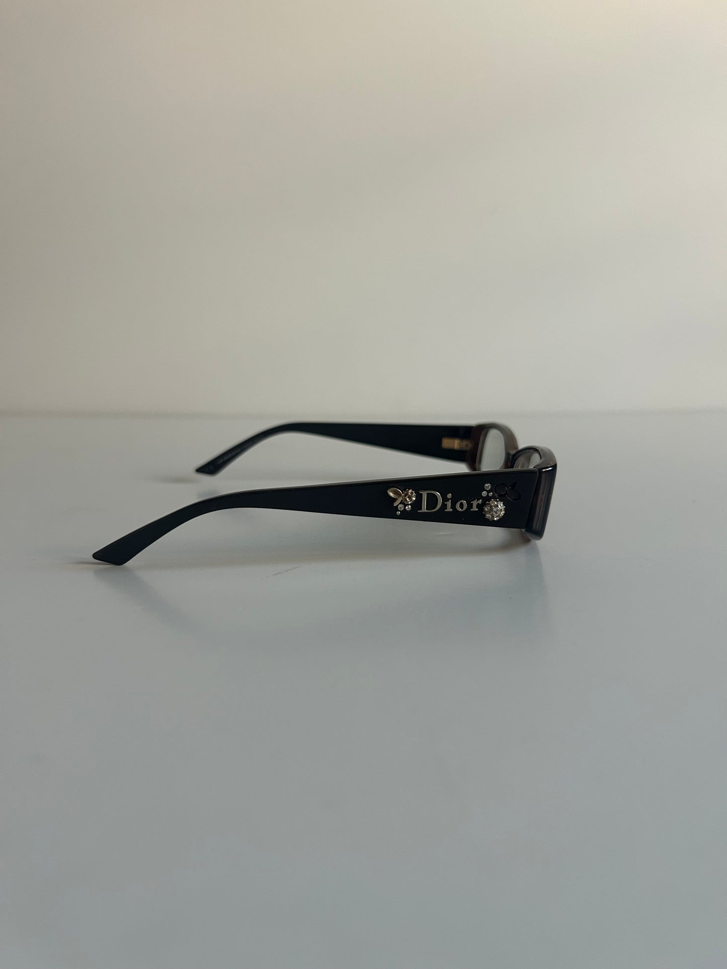 Designer Vintage Rare Christian Dior Rhinestone Floral Eyeglass Frames John Galliano Y2K