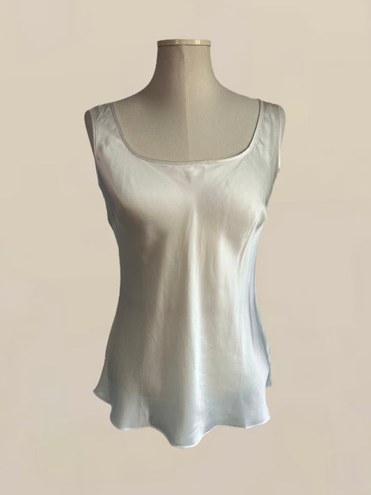 Silky Silk White Silk Tank | Minimalist 90s Silk Shell Top | Luxe Wardrobe Staple