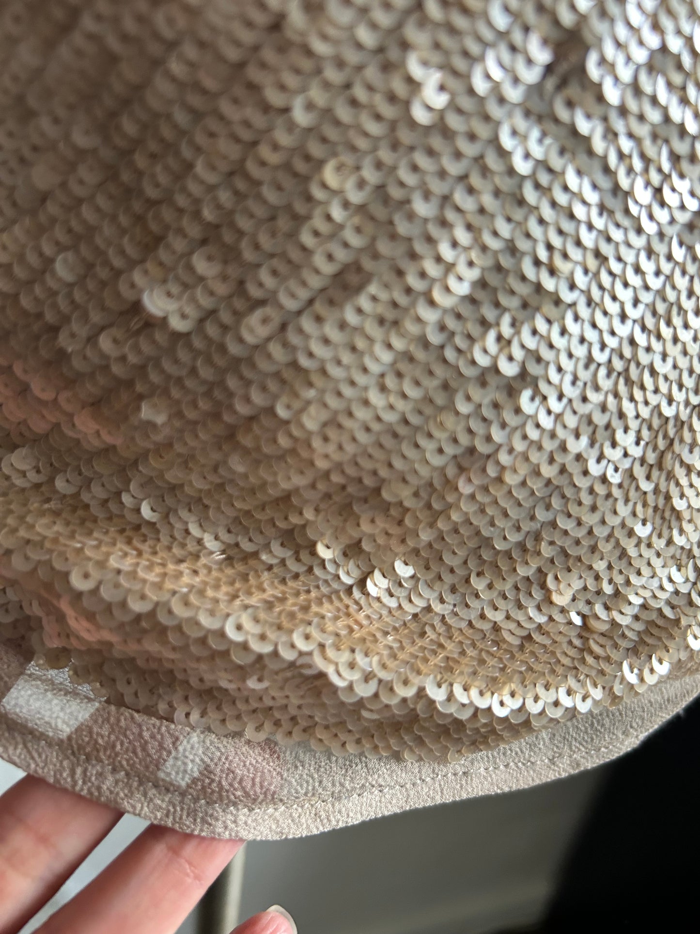 Vintage Rose Gold Silk Sequin Top