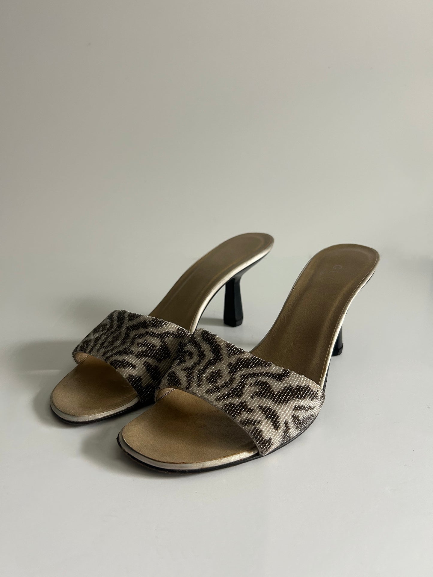 Designer Vintage Gucci Tom Ford Era Beaded Slide Sandals