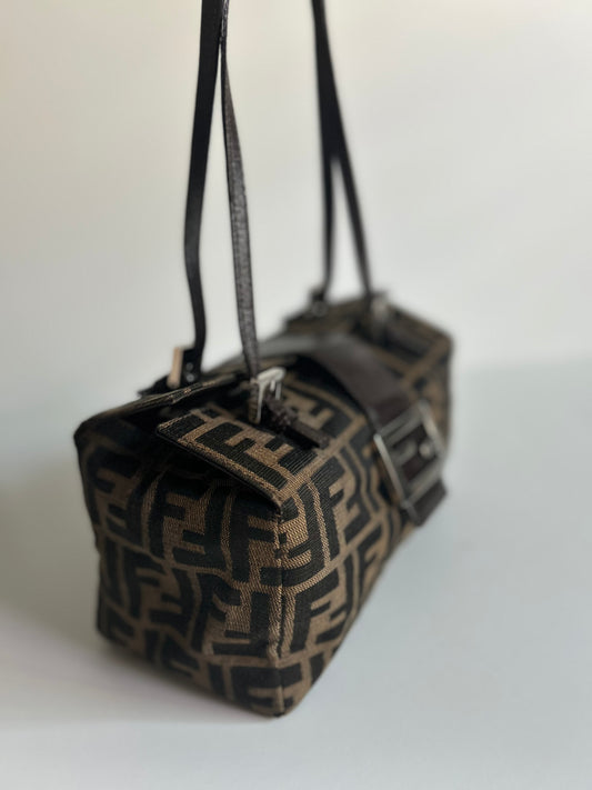Designer Vintage Fendi Bento Box Zucca Canvas Bag