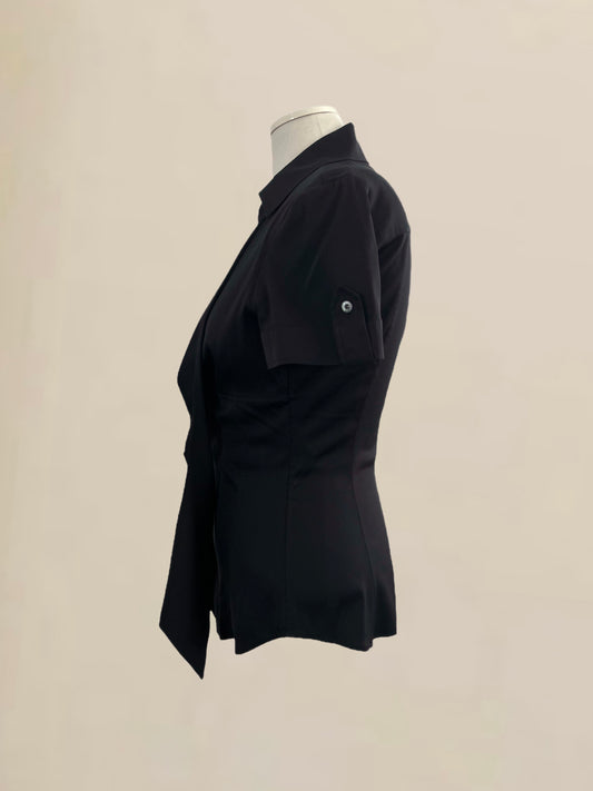 Designer Vintage Gucci Plunging Twist-Front Silk Blouse - Runway 1990s–2000s (Tom Ford Era) Size IT 42 (US 6)