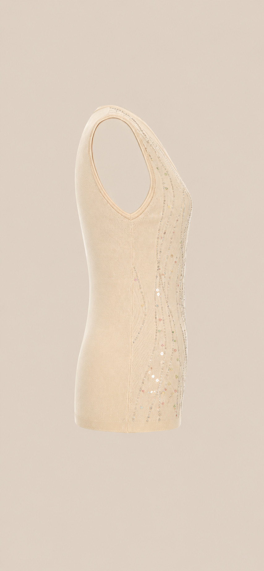 Giorgio Studio Silk Embellished Sweater Shell | 90s Silk Knit Sequin Tank
