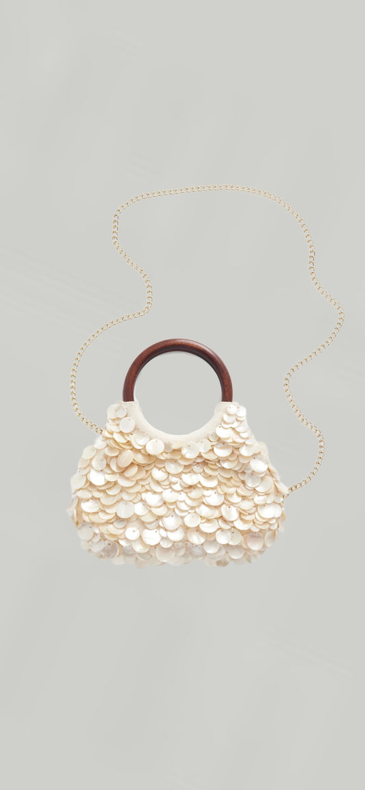 Talbots Mother of Pearl Shell Handbag | Coastal Resort Statement Bag