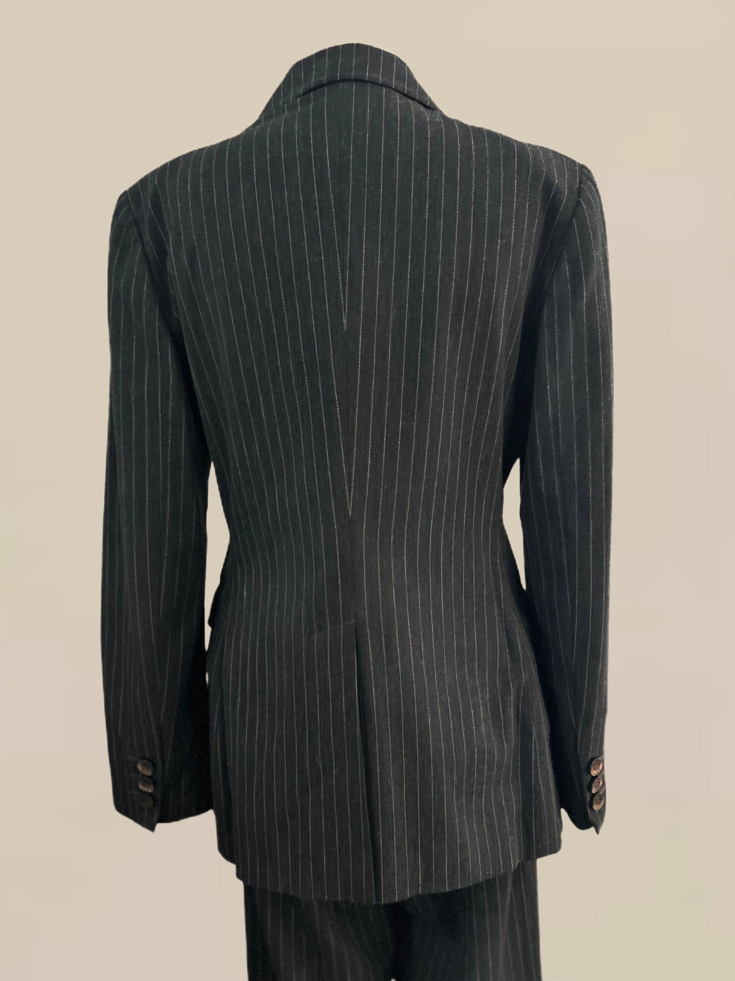 Vintage Designer Moschino Jeans Grey Pinstripe Wool Blend Suit - Late 1990s – Early 2000s