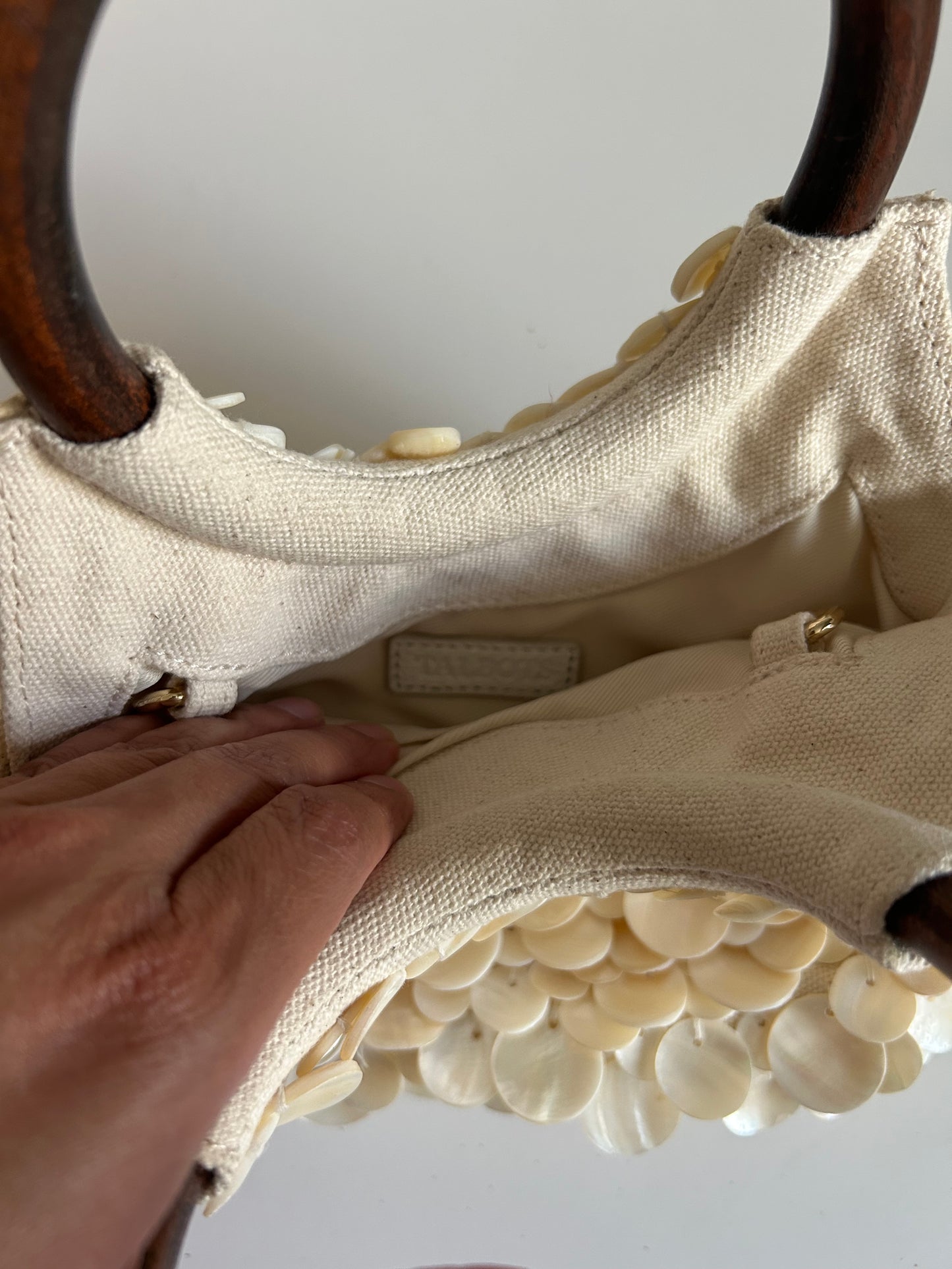 Talbots Mother of Pearl Shell Handbag | Coastal Resort Statement Bag