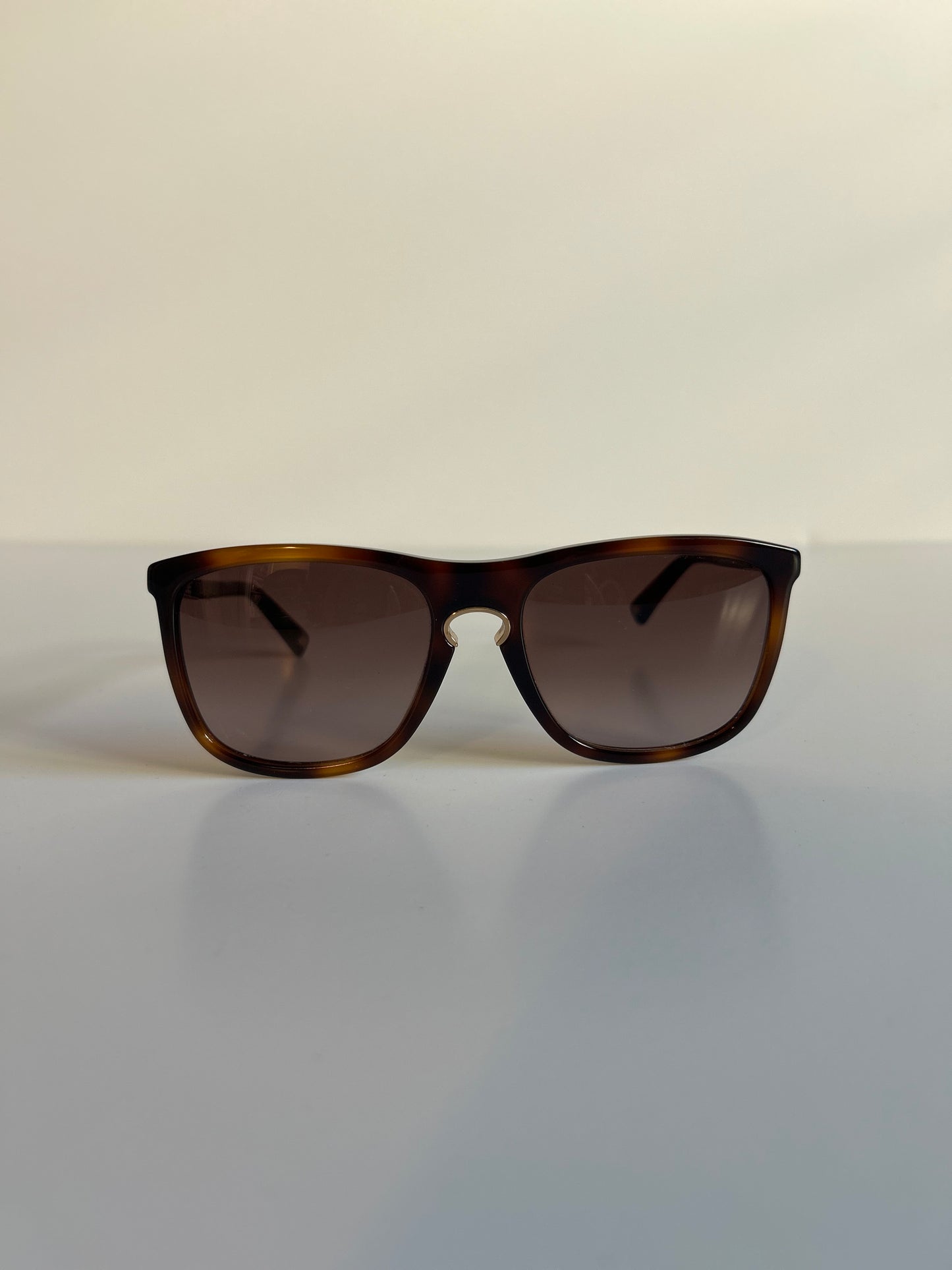 Designer Vintage Dior Tortoiseshell Sunglasses with Gold Hardware Accents