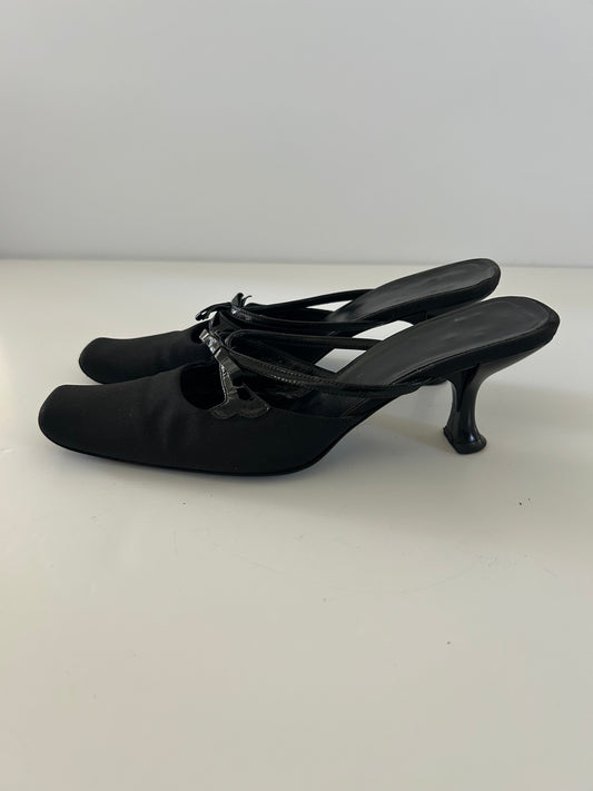 Designer Vintage Prada Square Toe Kitten Heels