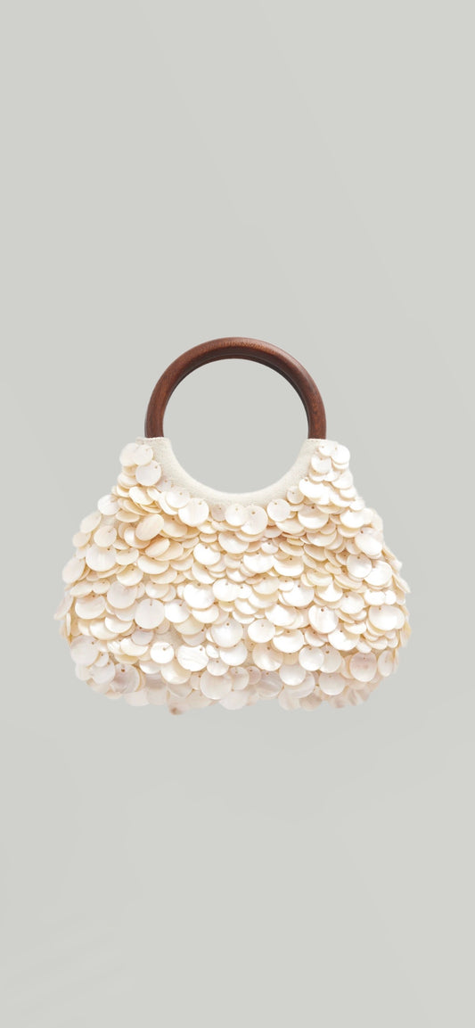 Talbots Mother of Pearl Shell Handbag | Coastal Resort Statement Bag