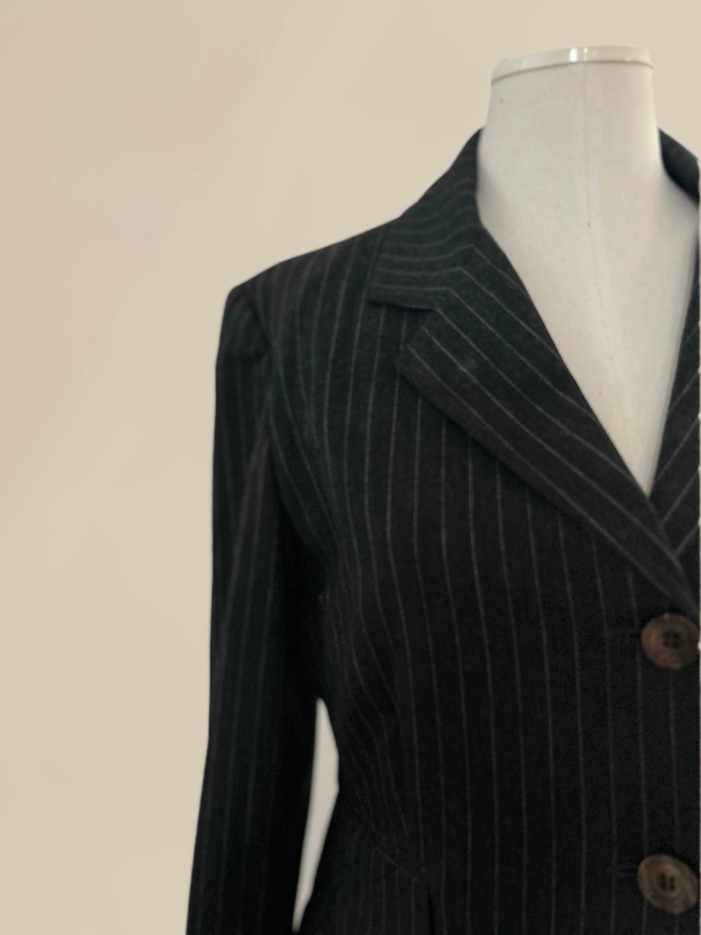 Vintage Designer Moschino Jeans Grey Pinstripe Wool Blend Suit - Late 1990s – Early 2000s